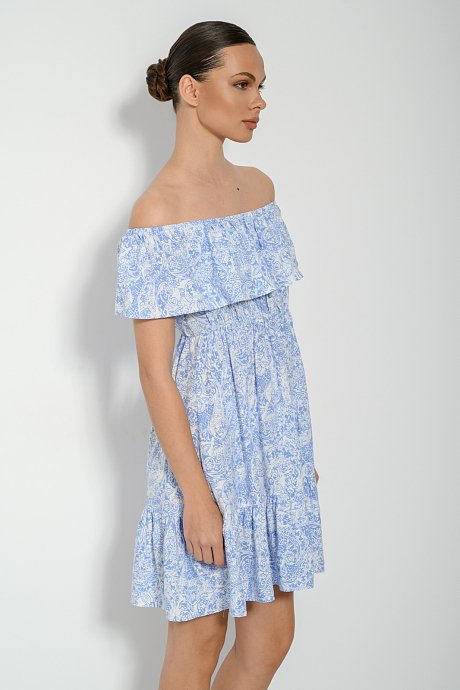 Μίνι off shoulder φόρεμα με λαχούρια