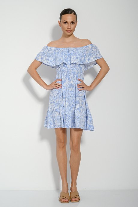 Μίνι off shoulder φόρεμα με λαχούρια