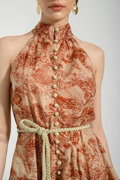 Μίνι halter neck φόρεμα με print