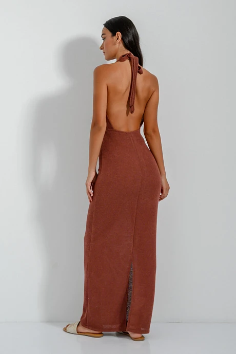 Maxi multiway dress with neck-tie