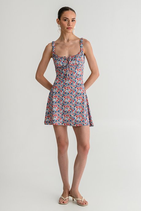 Mini sleeveless floral dress