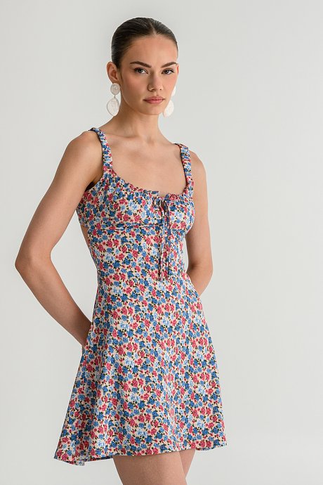 Mini sleeveless floral dress