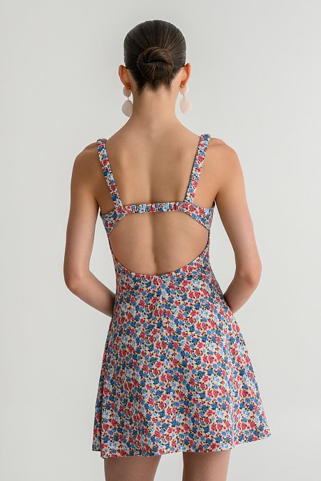 Mini sleeveless floral dress