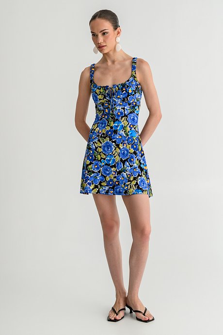 Mini sleeveless floral dress