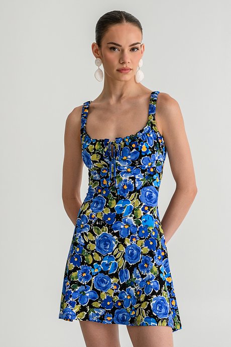 Mini sleeveless floral dress
