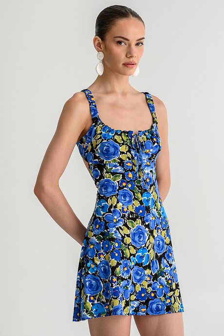 Mini sleeveless floral dress