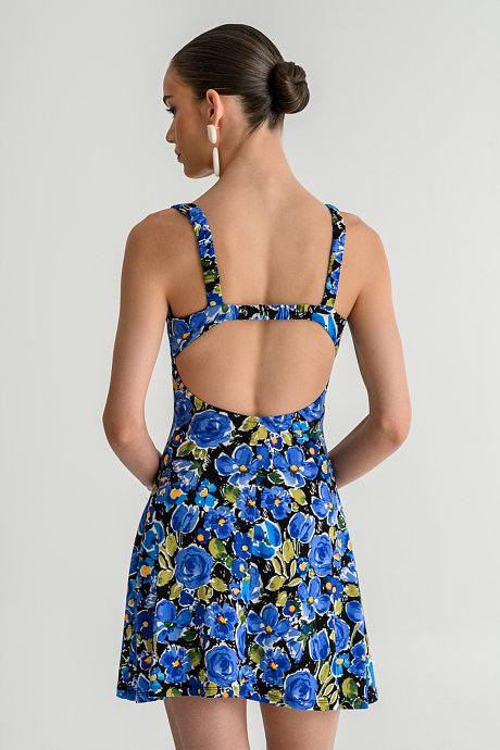 Mini sleeveless floral dress