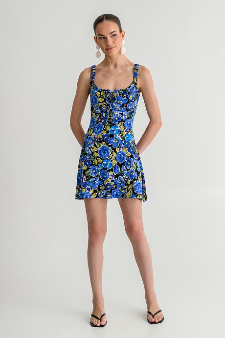 Mini sleeveless floral dress