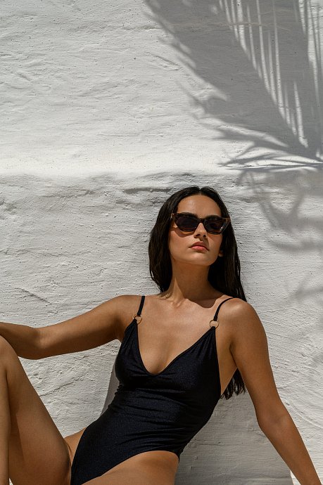 Swimsuit with small hoop details