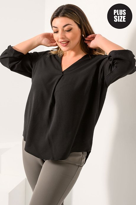 Blouse with front pleat