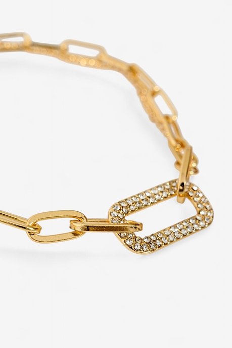 Bracelet with strass and gold effect