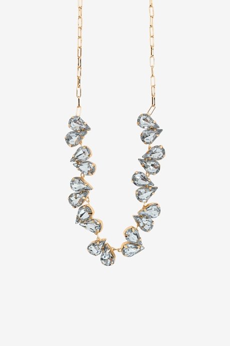 Necklace with gold effect and strass