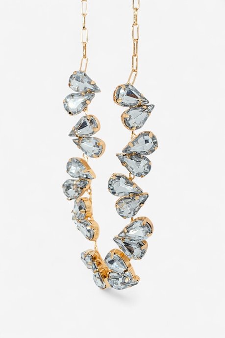 Necklace with gold effect and strass