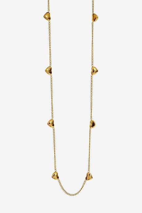 Chain necklace with heart charms
