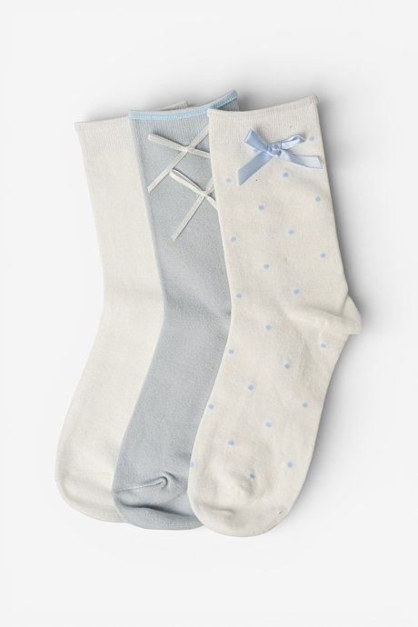 Set of 3 pairs of socks with bows