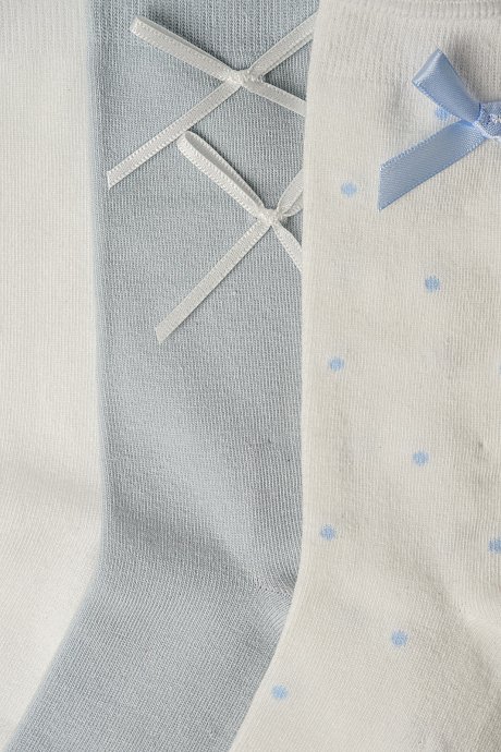 Set of 3 pairs of socks with bows