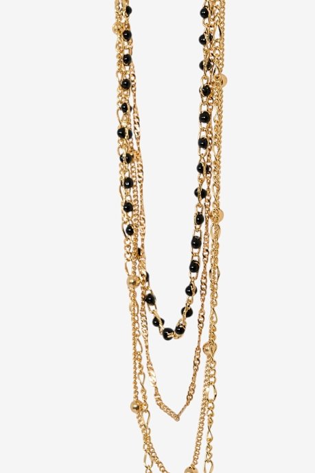 Set of chain necklaces with strass