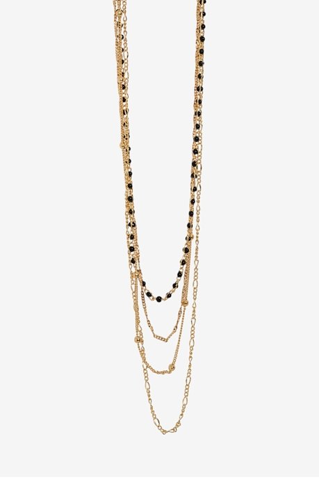 Set of chain necklaces with strass
