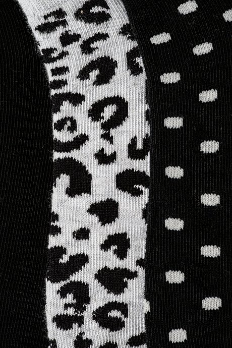 Set of 3 pairs of ankle socks with leopard print