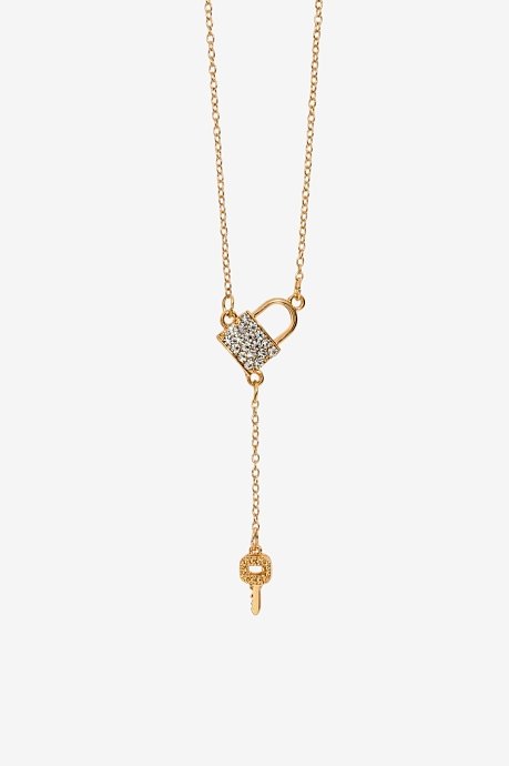 Chain necklace with locket and strass