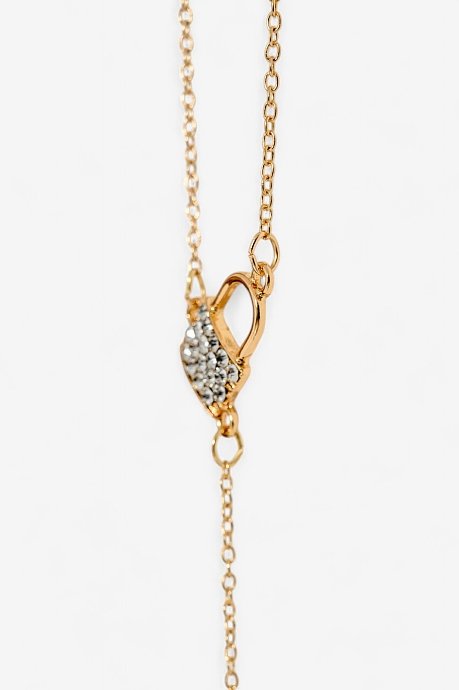 Chain necklace with locket and strass