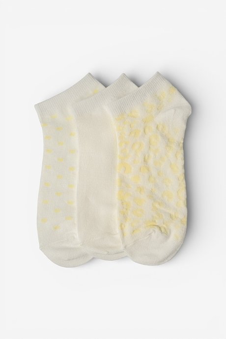 Set of 3 pairs of ankle socks with leopard print