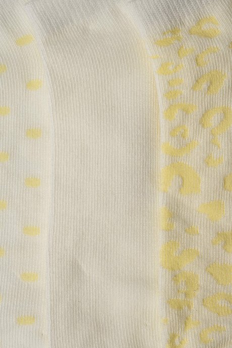 Set of 3 pairs of ankle socks with leopard print
