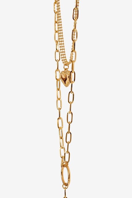 Set of necklaces with heart charm