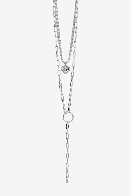 Set of necklaces with heart charm