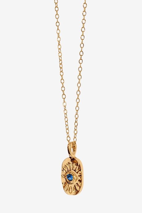Chain necklace with round evil eye charm