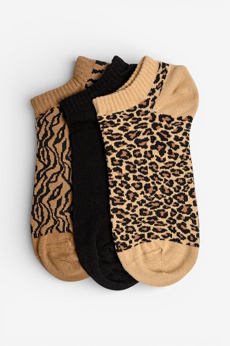 Σετ με 3 ζεύγη κάλτσες με animal print