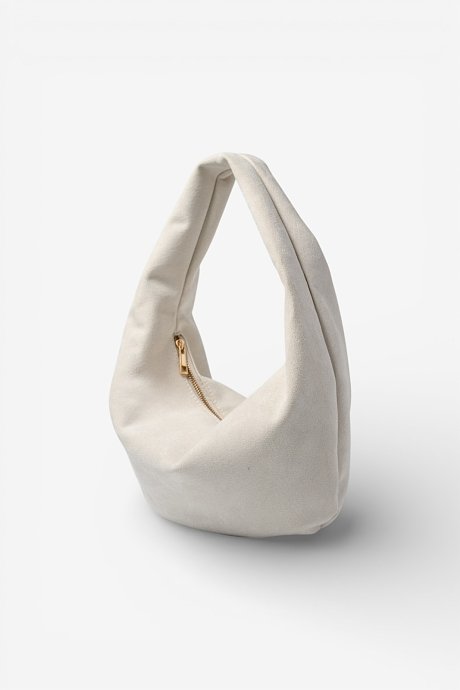 Suede hobo shoulder bag