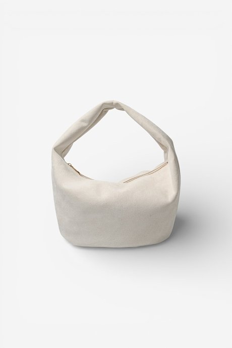 Suede hobo shoulder bag