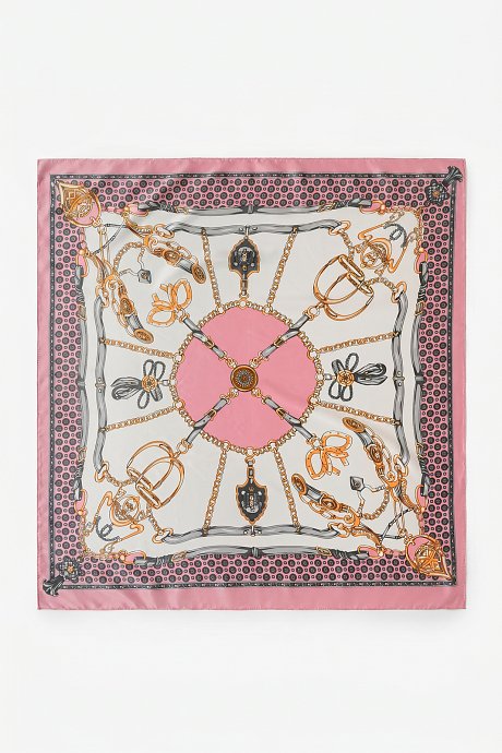 Scarf with print and satin sense