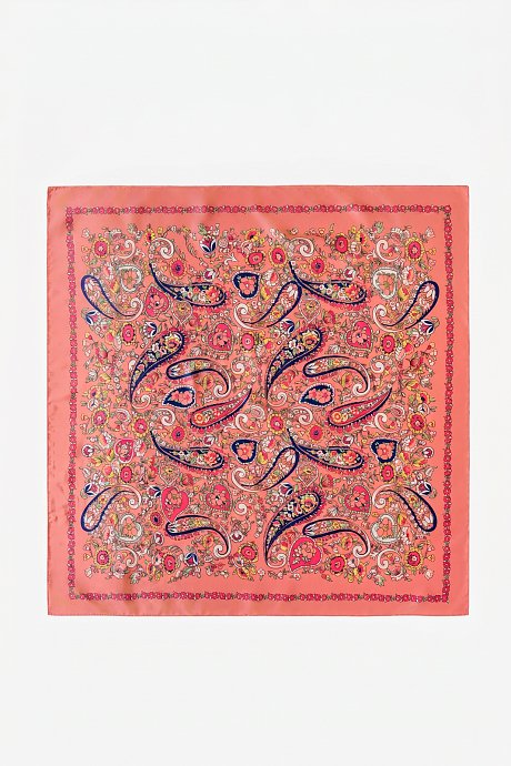 Scarf with paisley print and satin sense