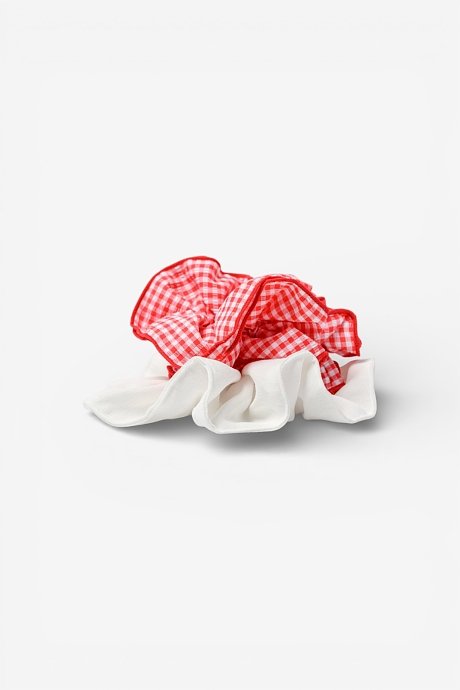 Σετ 2 scrunchies λαστιχάκια μαλλιών με καρό σχέδιο