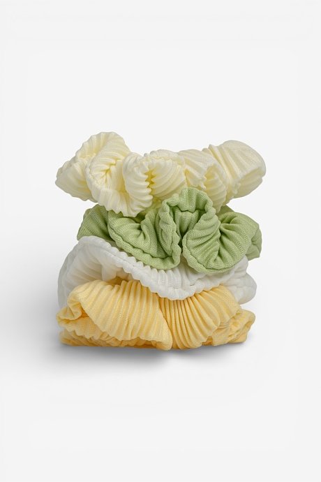 Σετ 4 scrunchies λαστιχάκια μαλλιών πλισέ