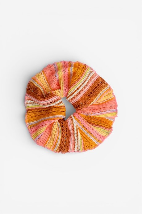 Πολύχρωμο πλεκτό scrunchie λαστιχάκι μαλλιών