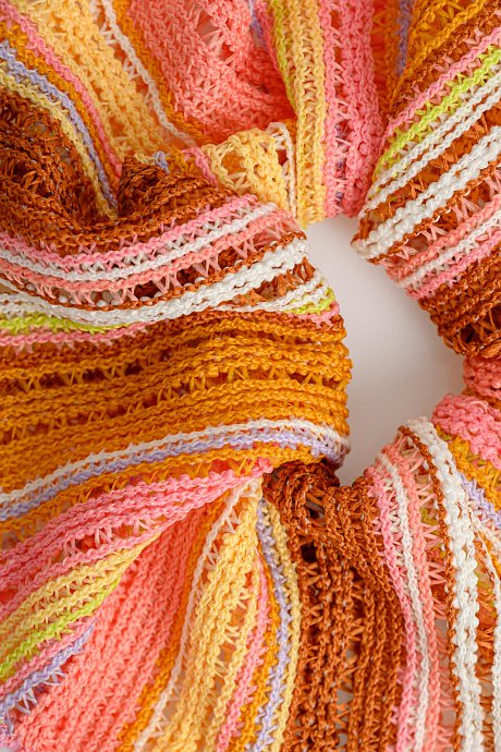 Πολύχρωμο πλεκτό scrunchie λαστιχάκι μαλλιών