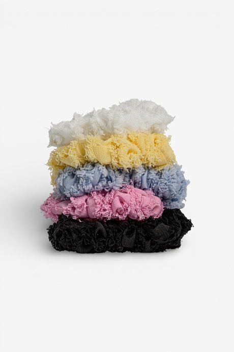 Σετ 5 scrunchie λαστιχάκια μαλλιών πολύχρωμα