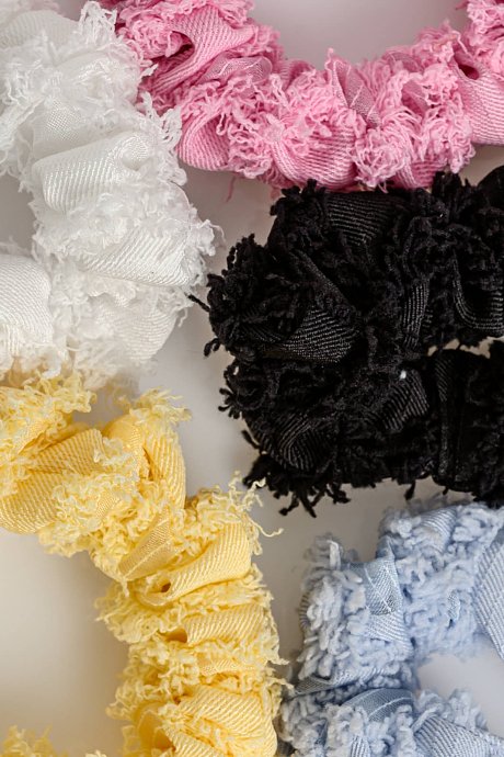 Σετ 5 scrunchie λαστιχάκια μαλλιών πολύχρωμα