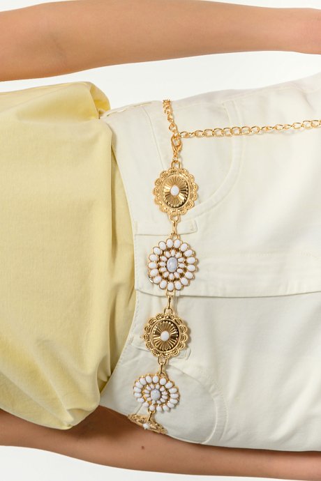 Boho chain belt with decorative stones