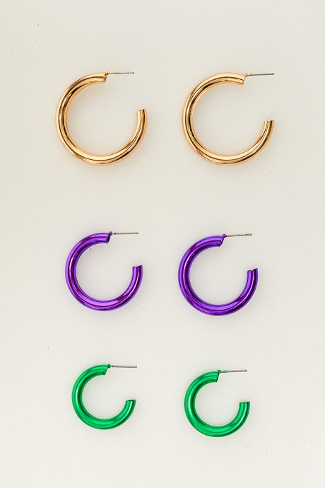 Set of 3 pairs of earrings