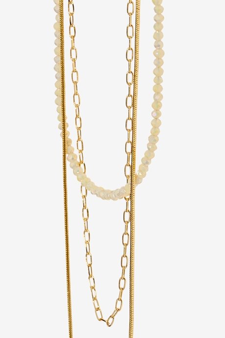 Set of chain necklaces with golden effect