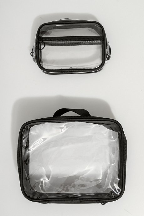 Set of 2 see-through make-up bags