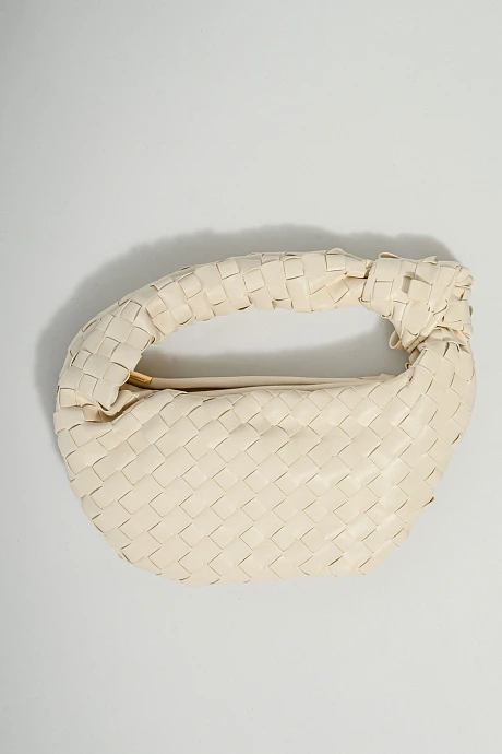 Bag with leather effect and knit details