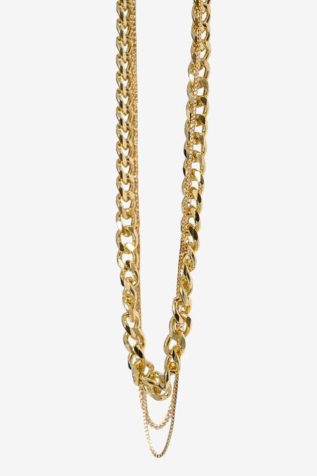 Set of chain necklaces with gold effect