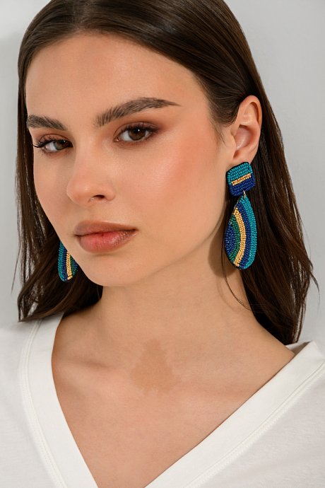 Κρεμαστά boho σκουλαρίκια με πολύχρωμες χάντρες