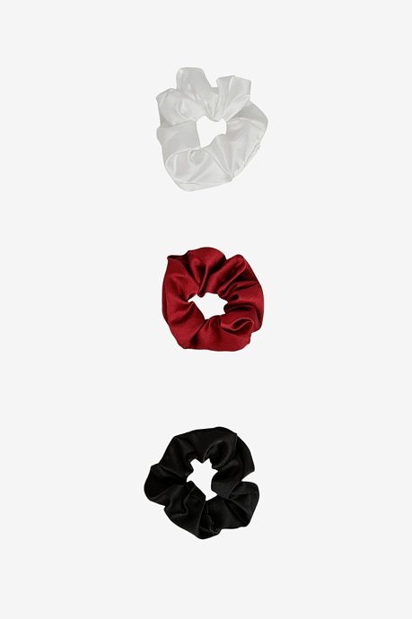 Σετ 3 scrunchies λαστιχάκια μαλλιών με σατινέ υφή