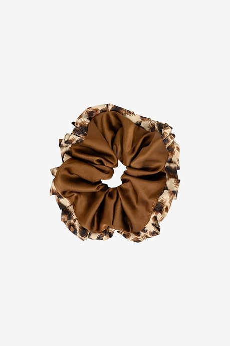 Scrunchie λαστιχάκι μαλλιών με σατινέ υφή και print